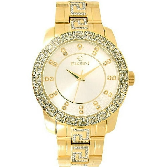 Elgin Adult Male Light Champagne Dial with Greek Key Pattern - FG9039
