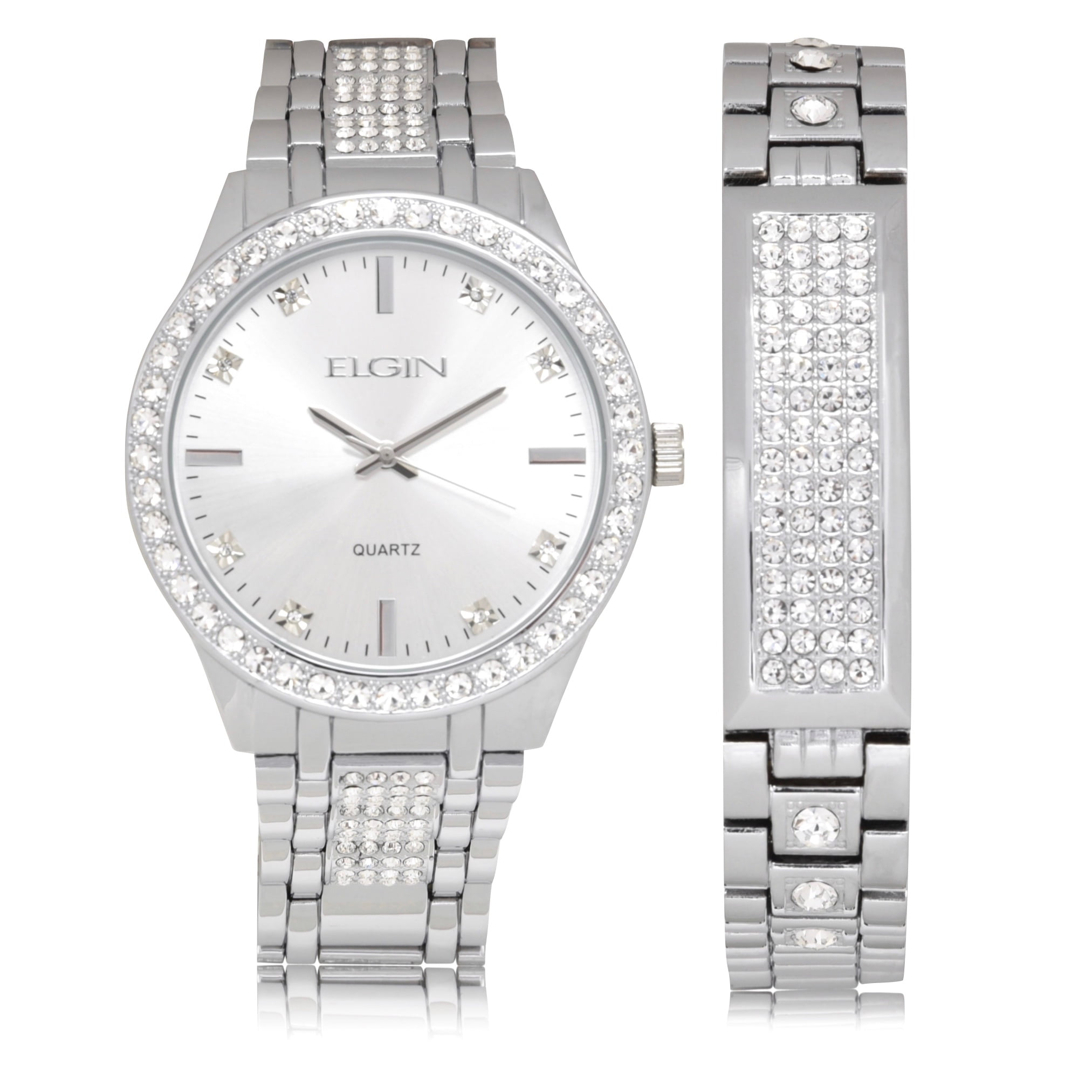 Elgin men's round watch and matching bracelet clearance