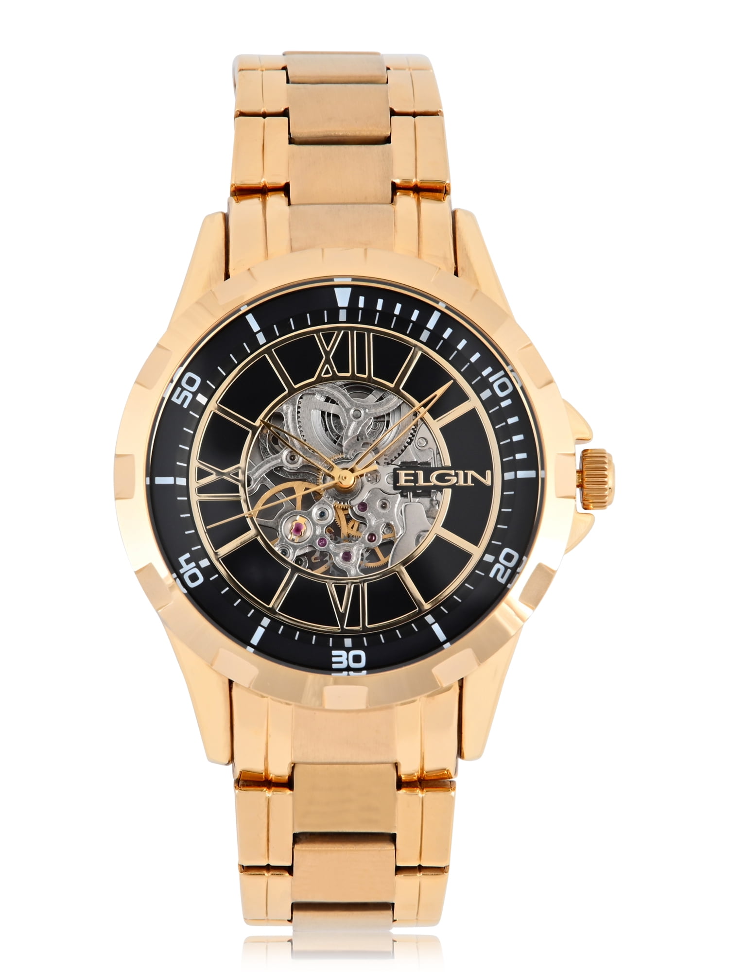 Elgin Adult Mens Alloy Gold Automatic 58mm Wristwatch, FG9040G