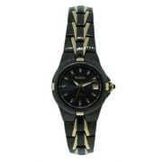 Elgin EG158N Womens Black Analog Round Date Two Tone Bracelet Style Watch