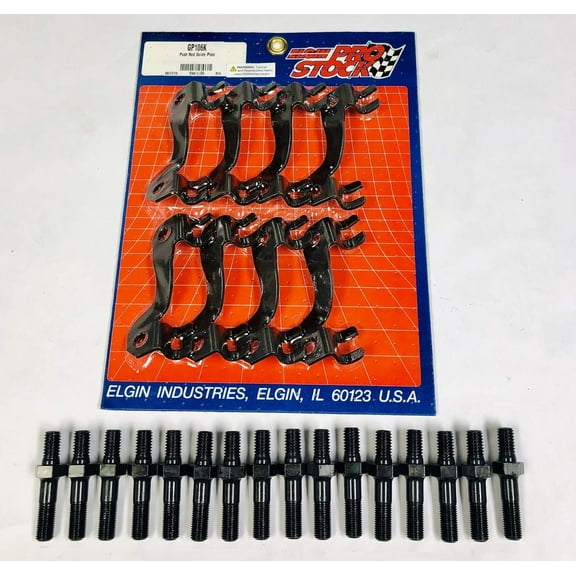 Elgin Industries 7/16" Pushrod Guide Plates & HP Rocker Arm Studs for Chevy bb 396 402 427 454