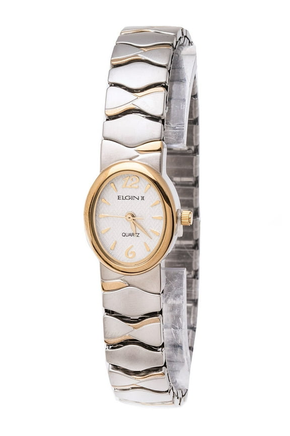 Ladies Quartz Two Tone Silver Expansion Band Watch