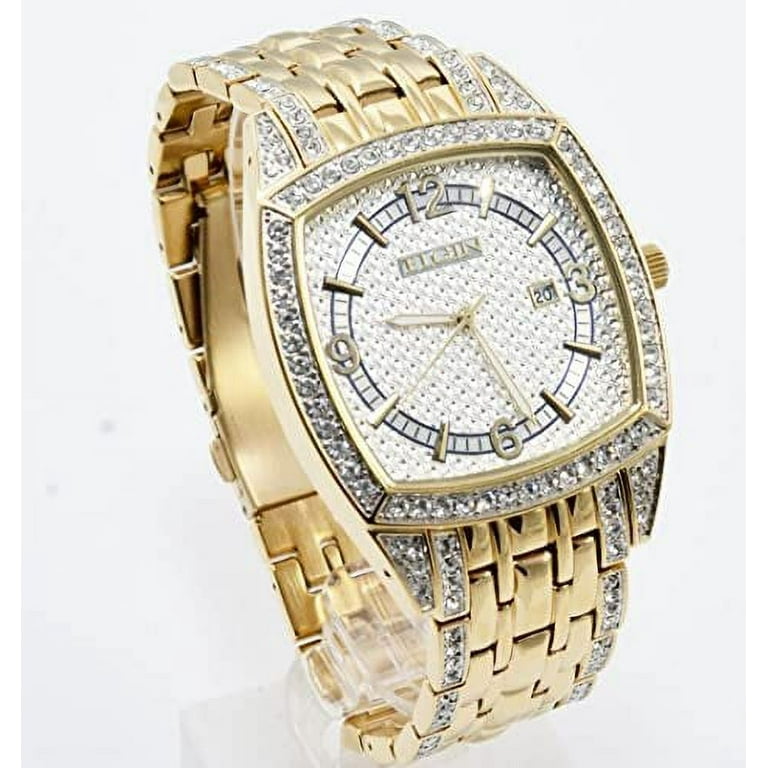 Elgin diamond quartz mens watch hot sale