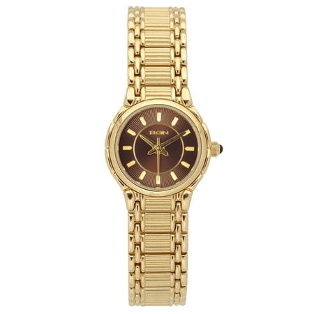 Elgin Women's Analog Quartz Watch, Round Dial, Stainless Steel, Gold (EG385)