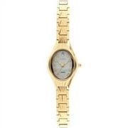 Elgin Women s Gold-Tone Oval Analog Quartz Watch, Stainless Steel Bracelet Band, Jewelry Clasp Closure, Classic Dress Watch EG9759