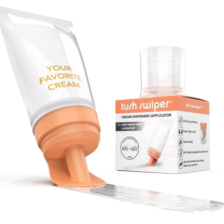Eli & Ali Tush Swiper - Diaper Rash Cream & Butt Paste Applicator - Universal Fit for Most Diaper Creams | Mess-Free & Hygienic Alternative to Cream Spatula - Carry Less Baby Gear - Orange, 1 Pack