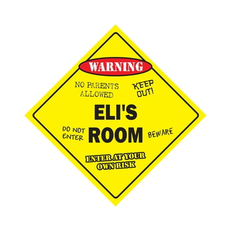 Eli's Room Sign Crossing Zone Xing | Indoor/Outdoor | 14" Tall kids bedroom decor door children's name boy girl