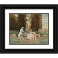 thumbnail image 1 of Elia Joseph Laurent 14x12 Black Ornate Wood Framed Double Matted Museum Art Print Titled: Conversation in the Park, 1 of 5
