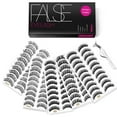 thumbnail image 1 of Eliace False Eyelashes 50 Pairs 5 Mixed Styles Eyelashes Natural Look Wispies Extension Eyelashes Pack Makeup 100% Handmade Professional Eyelashes Set, Cruelty-Free, Reusable Fake eyelashes For Women & Girls , False Lashes Thin Band & Very Lightweight Soft Lash Multipack - with Eyelash Tweezers, 1 of 8