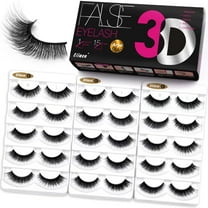 Eliace False Eyelashes Vegan 3d Faux Mink Lashes Pack Full Volume Fluffy 14MM Wispy Natural Fake Eye Lashes Strip 15 Pairs  | Arya