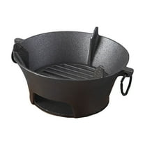 Eliaeconx Cast Iron Charcoal Grill, 22 Inch Round Portable BBQ, Outdoor Cooking and Heating, for Camping Picnic Backyard Use, Black