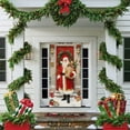 thumbnail image 1 of Eliaeconx Christmas Door Curtain with Santa and Puppy, Large 73x35 Inch Holiday Banner, Outdoor Hanging Fabric Decor, Festive Background Display for Entrance and Parties, D, 1 of 6