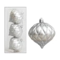 thumbnail image 1 of Eliaeconx Christmas Ornaments, 3-Pack Shatterproof Painted Onion Head Christmas Balls, Unique Tree Decorations, Festive Party Decor for Home, Holiday, Silver, 1 of 6