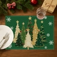 thumbnail image 1 of Eliaeconx Christmas Placemats, Tree Pattern Insulated Table Mats, Holiday Table Decor, Set of 1 Heat Resistant Mat, for Dining Table and Party Decorations, Green, 1 of 6