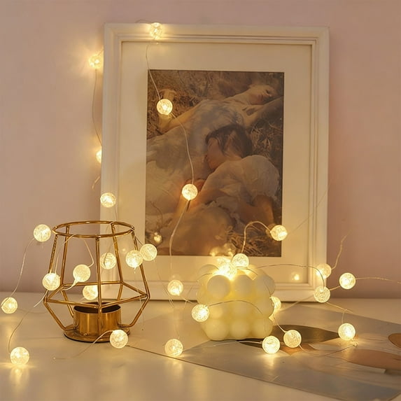 Eliaeconx Christmas Tree Lights, 6 Feet 20 LED Warm White String Lights, Indoor Outdoor Decorative Lighting for Holiday Season, White