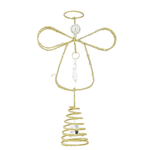 Eliaeconx Christmas Tree Topper, Crystal Angel Tree Topper, Light Up Star Decor, Shimmering Holiday Decoration, Battery Operated Feature, for Christmas Tree Top Decor, Gold