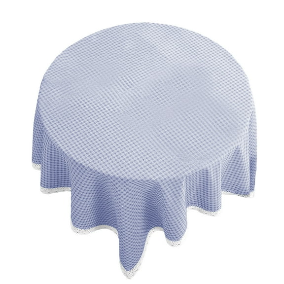 Eliaeconx Cotton Linen Tablecloth, Farmhouse Plaid Table Cover, Washable Restaurant Grade Table Linen for Dining and Kitchen, Blue