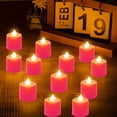 thumbnail image 1 of Eliaeconx Electronic Candles Set, Warm Light Candles, Flameless LED Candles, Holiday Ambiance Lights, for Home Decor and Desktop Decoration, Pink, 1 of 6