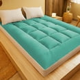 thumbnail image 1 of Eliaeconx Fiber Mattress, 60 x 80 Inch Plush Mattress Topper, Soft Bed Padding with Washable Cover, Thickened Comfort Layer for Enhanced Sleep, Green, 1 of 7