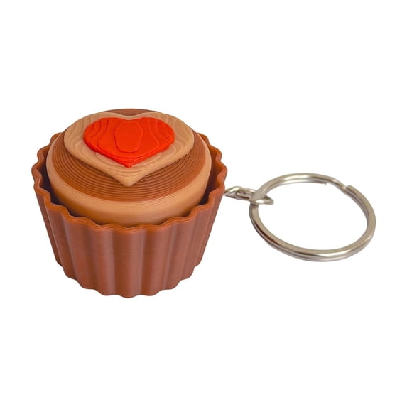 Eliaeconx Fidget Keychain, Cute Dessert Chocolate Shaped Clicker Toy Portable Clicky Fidget for Stress Relief on the Go