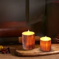 thumbnail image 1 of Eliaeconx Flameless LED Candles 2-Piece Set, Pine Bark Design, Flickering Battery Operated Lights, Large and Small Sizes, Artificial Candles for Christmas and Winter Decor, A, 1 of 6