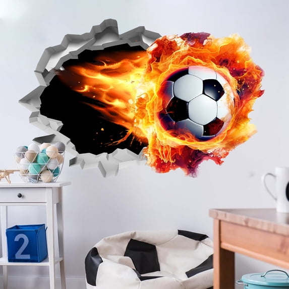 Eliaeconx Football Wall Stickers, Peel And Stick Vinyl Decals For Room Home Decor, Sports Theme Art For Door Window Living Area