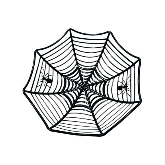 Eliaeconx Halloween Candy Dish, Spider Web Design Serving Bowl, Creative Holiday Cookie Plate, Fruit Basket for Party Display, Black