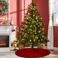 thumbnail image 1 of Eliaeconx Knitted Tree Skirt, Christmas Tree Cover, Festive Holiday Decor, Red White Knitted Design, Fabric Material, 24 Inch Round Size, for Christmas Tree Decor, B, 1 of 7