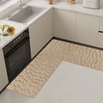 thumbnail image 1 of Eliaeconx L-Shaped Bath Mat, Corner Bathroom Rug, Absorbent Non-Slip Floor Mat, Machine Washable Tub Shower Mat for Living Room, Kitchen, 47x47 Inches, Khaki, 1 of 7