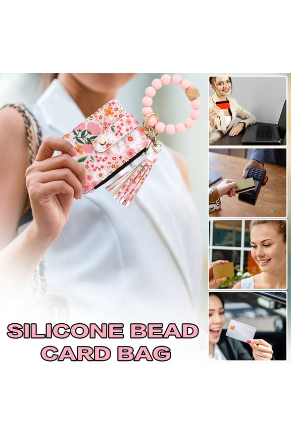 Leather Wallet Keychain, Compact Card Holder with Key Ring, Multi-functional Pocket Organizer for Daily Use, A