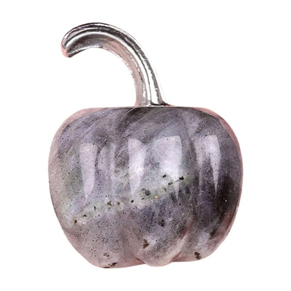 Eliaeconx Mini Pumpkin Agate Decor, Thanksgiving Table Scenery, Natural Crystal Stone Home Accent, for Shelf Desk and Fall Display, Gray