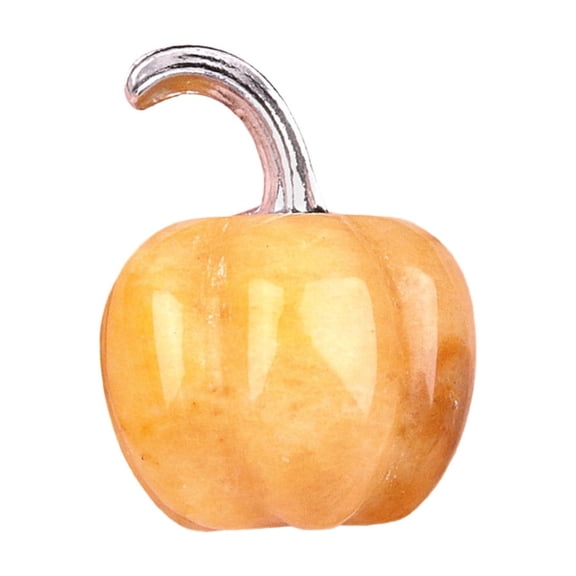 Eliaeconx Mini Pumpkin Agate Decor, Thanksgiving Table Scenery, Natural Crystal Stone Home Accent, for Shelf Desk and Fall Display, Yellow