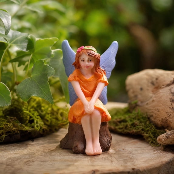 Eliaeconx Miniature Resin Fairy Figurines, Garden Ornaments, Small Outdoor Statues for Terrarium, Flower Pot, Yard, Fairy Garden Decor