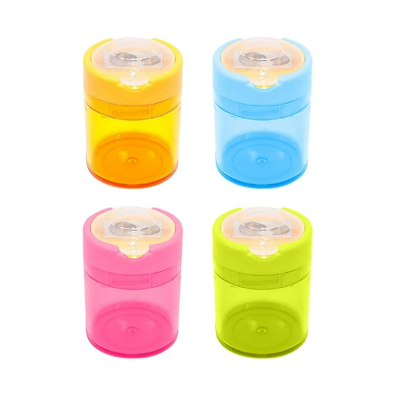 Eliaeconx Pencil Sharpener, 4-Pack Manual Sharpeners with Lid, Colored Pencil Sharpener for Office, Home, Art, Drawing Supplies, Multicolor