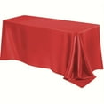 thumbnail image 1 of Eliaeconx Satin Tablecloth, Seamless Rectangular Silk Soft Table Cover, Smooth Fabric Decor for Wedding, Banquet, Party, Restaurant Event, Red, 1 of 6