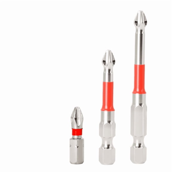 Eliaeconx Screwdriver Bit Set 3 Pack, PH2 Cross Head Drill Driver Insert S2 Alloy Steel, Power Tool Accessories For Electric Screwgun Impact Use