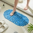 thumbnail image 1 of Eliaeconx Shower Mat, 13 x 26 Inch Non-Slip Bathtub Mat with Suction Cups, Drain Holes for Quick Dry, Bathroom Safety Flooring, Tub Liner, Blue, 1 of 6