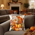 thumbnail image 1 of Eliaeconx Thanksgiving Pillow Covers, Fall Decor Cushion Cases, 18x18 Inch Pumpkin Pattern, Soft Material Hidden Zipper, for Living Room Sofa Bedroom Home Decoration, A, 1 of 6