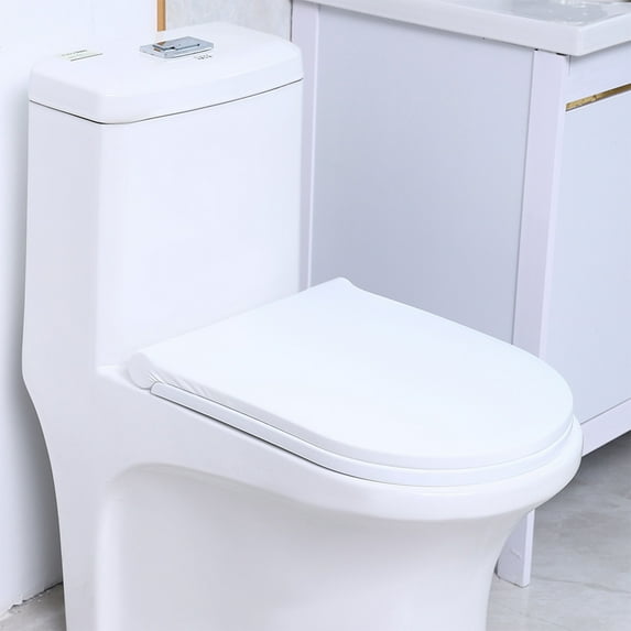 Eliaeconx Toilet Lid Cover, Stretchable Washable Soft Seat Protector, Elastic Bathroom Toilet Cover, for Home and Bathroom Use, White