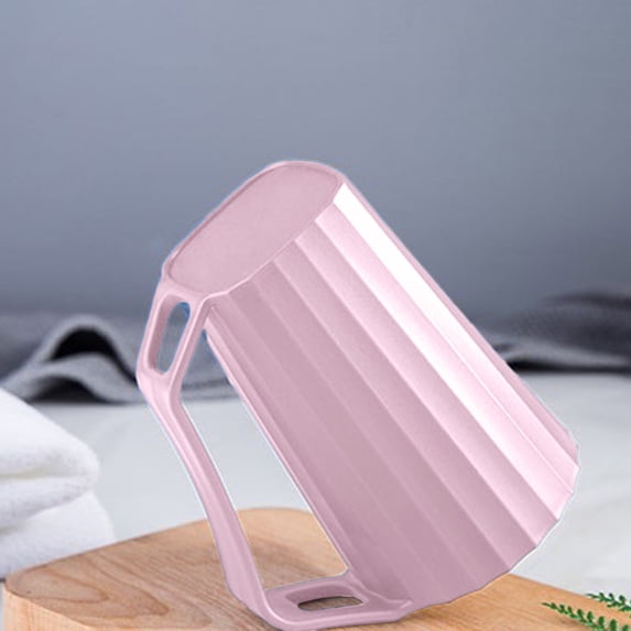 Eliaeconx Toothbrush Holder, Mouthwash Cup with Handle, Bathroom Storage Cup, High Value Household Wash Cup, Creative Portable Design, for Sink Countertop Organization, Pink