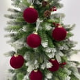 thumbnail image 1 of Eliaeconx Velvet Christmas Balls, 3 Inch Flocked Tree Ornaments 12 Piece Set, Burgundy Red Plastic Baubles, for Christmas Tree Party Festival Celebration Decor, 18 Pcs, 1 of 6