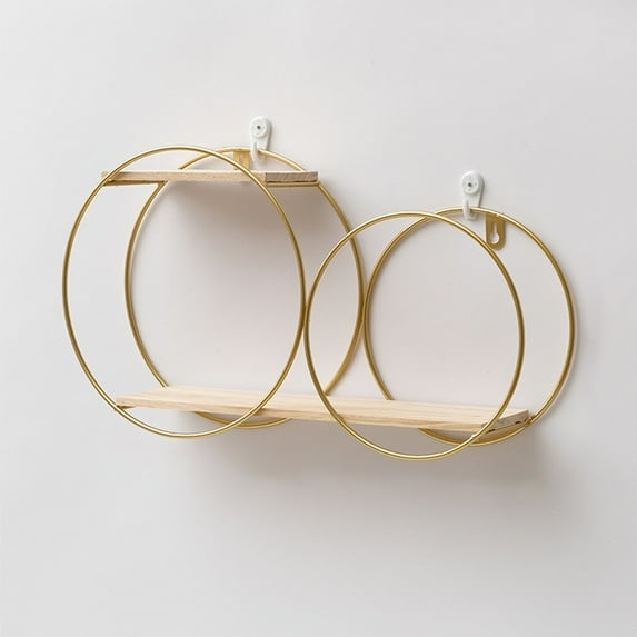 Eliaeconx Wall Mount Shelf with LED Lights, Modern Floating Storage Rack, No Drill Display Ledges for Living Room and Bedroom, C