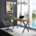 thumbnail image 1 of Elian Rectangular X-Leg MDF Desk with a Drawer, Natural/Black, 1 of 8
