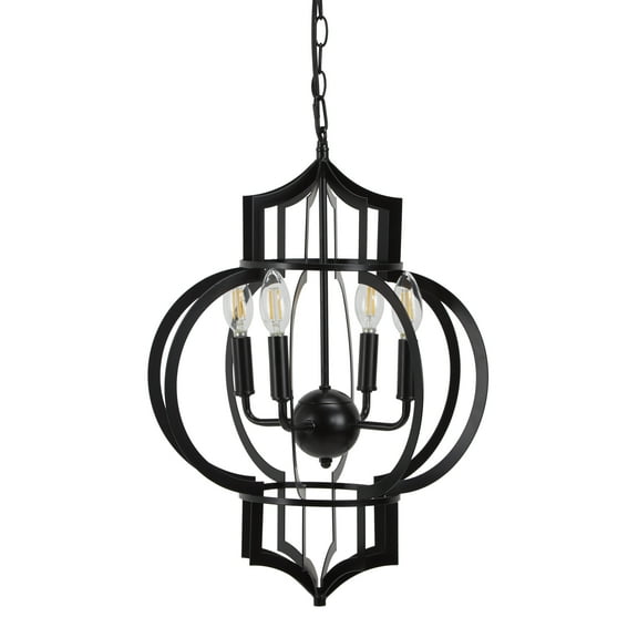 Eliana Geometric Metal Candelabra 4 Light Pendant