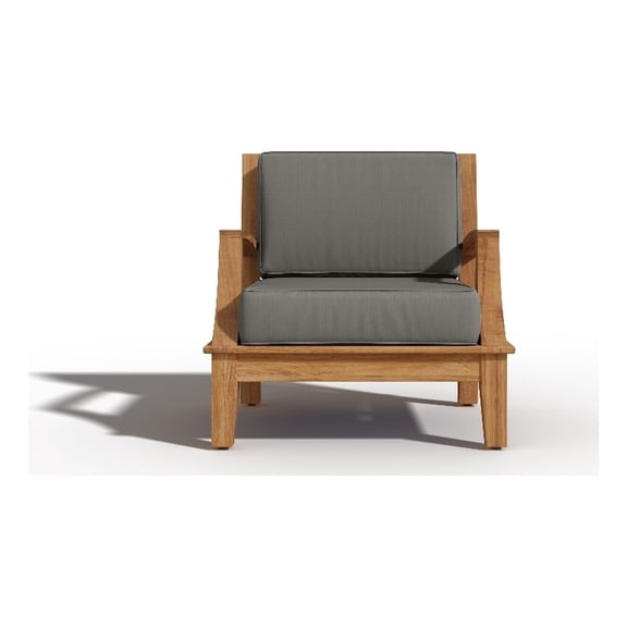 Eliane Teak Club Chair with Charcoal Cushion