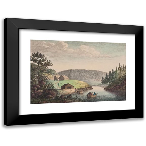 Elias Meyer 24x17 Black Modern Framed Museum Art Print Titled - Nas in Aasen North of Trondheim (1762 - 1808)