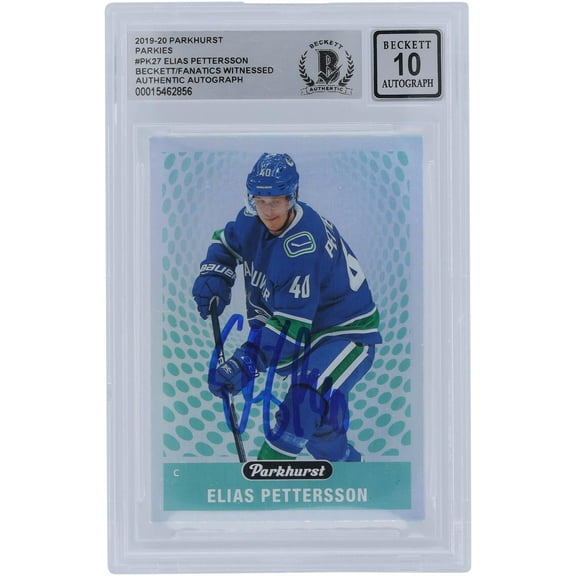 Elias Pettersson Vancouver Canucks Autographed 2019-20 Upper Deck Parkhurst Parkies #PK-27 Beckett Fanatics Witnessed Authenticated 10 Card - Fanatics Authentic Certified