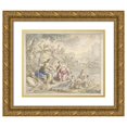 thumbnail image 1 of Elias van Nijmegen 17x15 Gold Ornate Wood Frame and Double Matted Museum Art Print Titled - Design for a Room Painting with Allegory on the Earth (1677 - 1755), 1 of 4