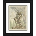 thumbnail image 1 of Elias van Nijmegen 19x24 Black Ornate Framed Double Matted Museum Art Print Titled: Three Putti with a Flower Basket (1677 - 1755), 1 of 5