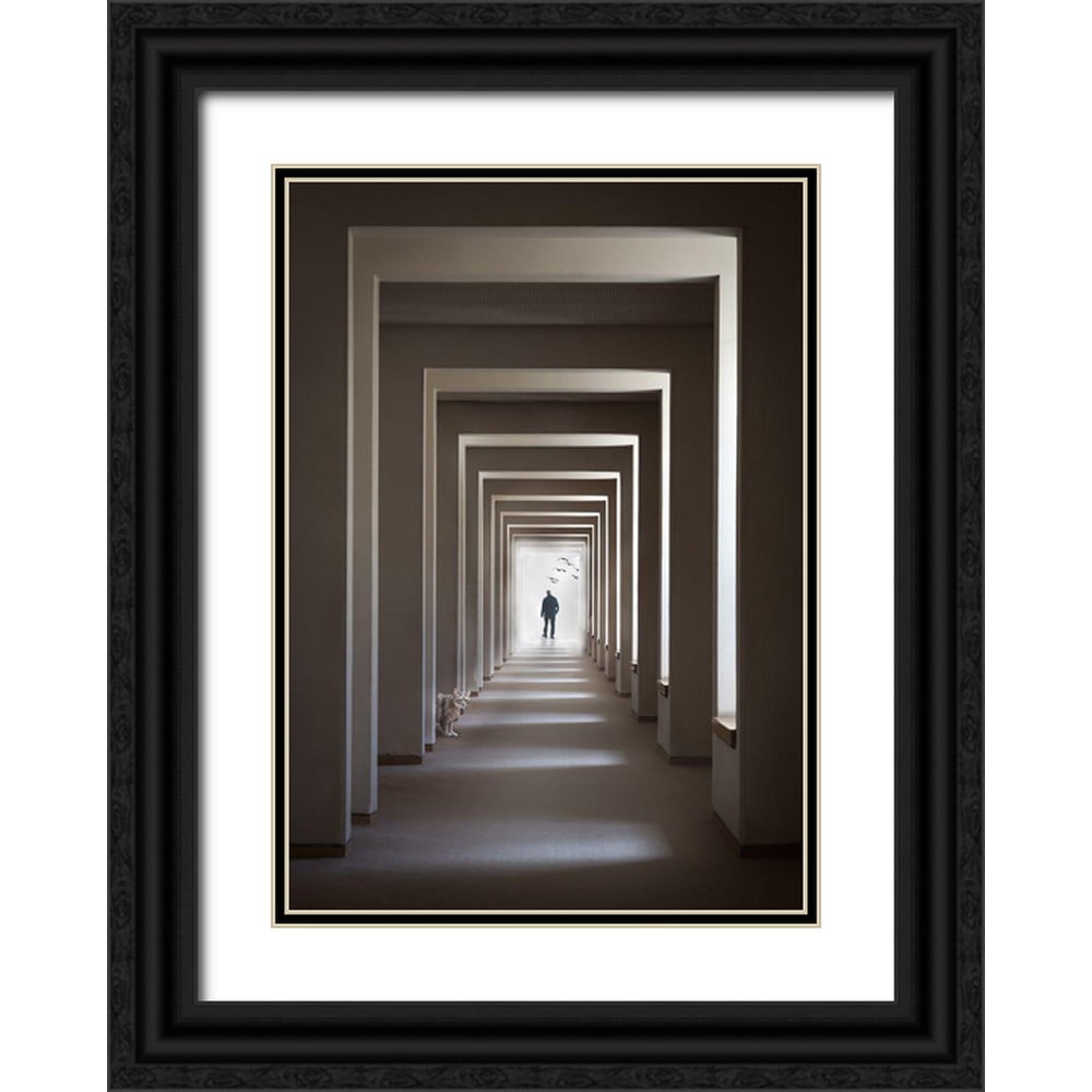 Eliash, Tomer 18x24 Black Ornate Wood Framed with Double Matting Museum